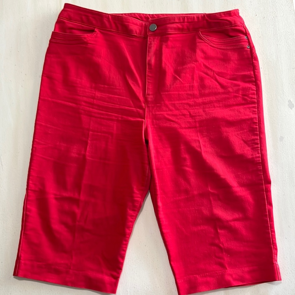 Christopher & Banks capris pants, red , size 16.